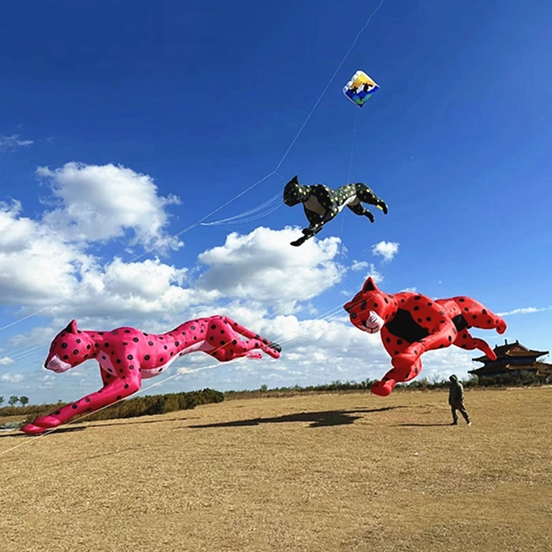 10m Leopards kites flying for adults kites reel professional wind kites tiger kites animal kites factory ripstop paragliding koi