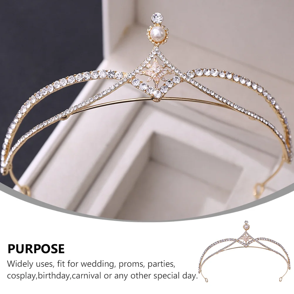 Xiuhe Clothing Zircon Crown Banquet The Wedding Headwear Rhinestones for Girls Hair Accessory