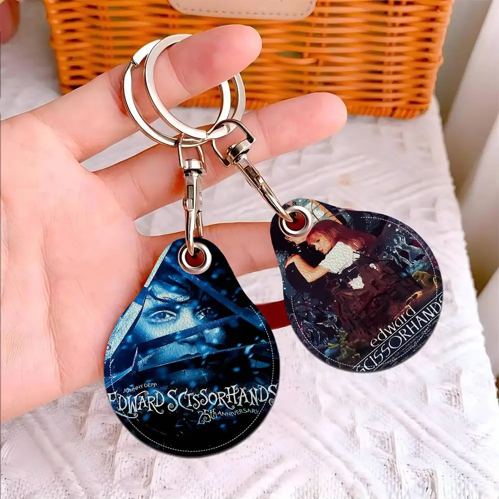 

Новый ключница-держатель E-Edward S-Scissorhands из искусственной кожи, тонкий чехол для ключей, органайзер для ключей, защитный держатель для карт доступа