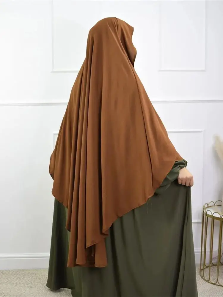 Ramadan Solid Khimar Abaya Dubaj Niqab Turcja Arabski Muzułmański Hidżab Islam Modlitwa Ubrania Dla Kobiet Djellaba Turban Musulmans Femme