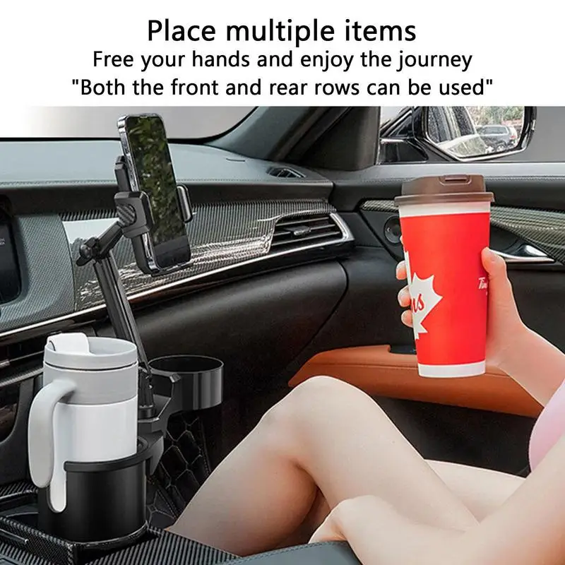 Car Cup Holder Expander 3 In 1 Cup Extender 360Rotation Phone Holder Multifunctional Vehicle Cup Holders Expander For Drinks