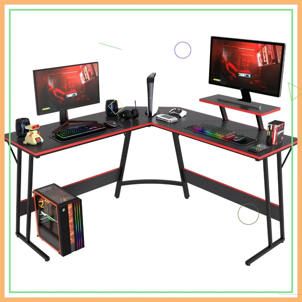 

L-образный игровой стол, большой настольный компьютер, рабочая станция для домашнего офиса, черный