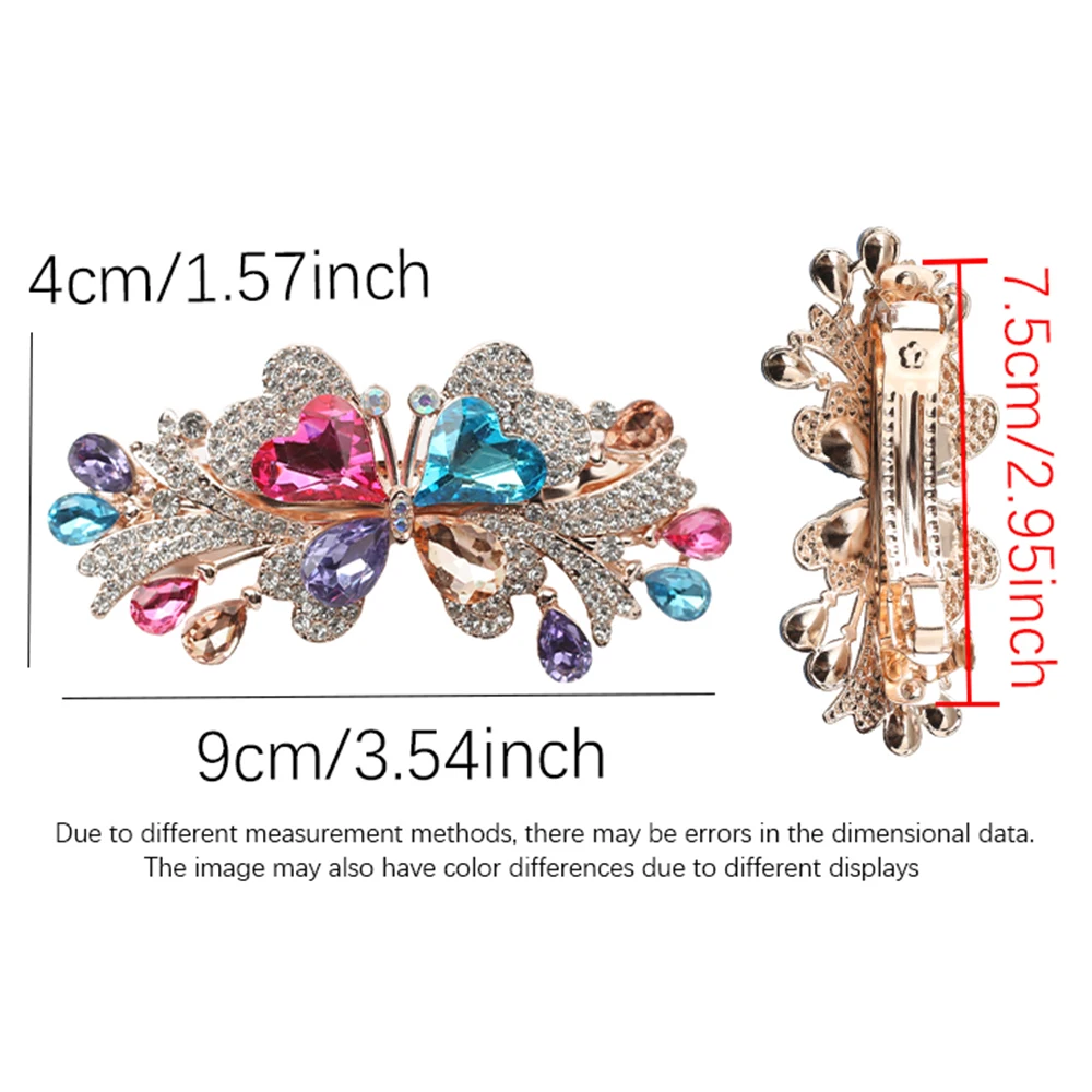 9cm Korean Version of The Rhinestone Butterfly Hairpin Ponytail Headgear Flower Large Spring Clip  Clip Female Fashion Headgear