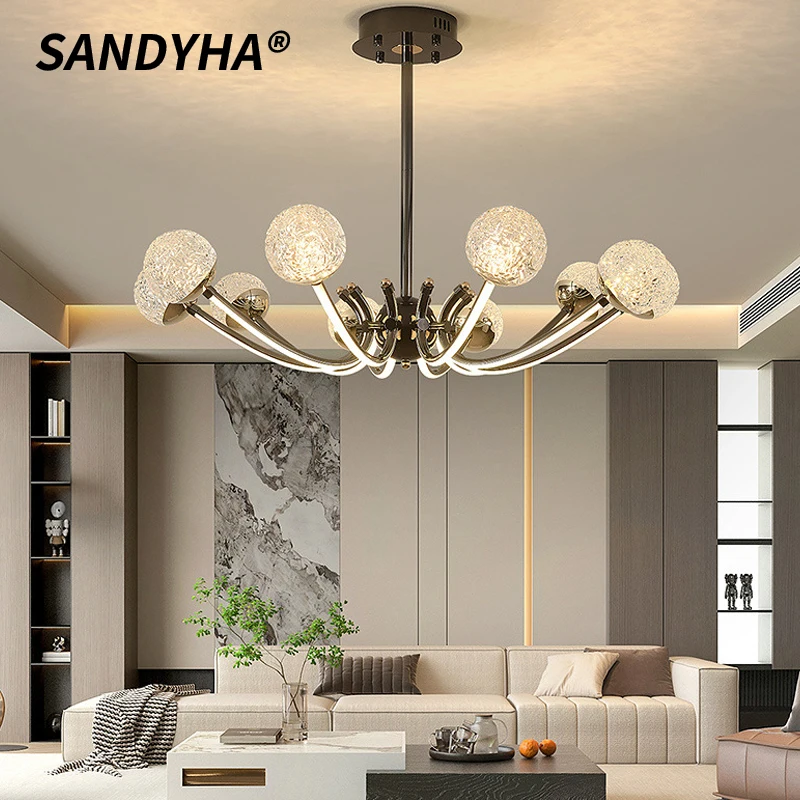 

SANDYHA Nordic Living Room Chandelier Modern Minimalist Design For Bedroom Restaurant Home Decor Led Lighting Branch Chandelier