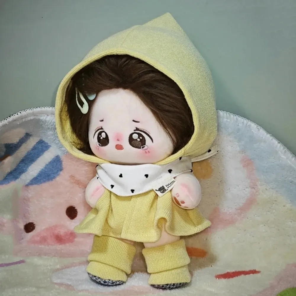 

Elven Cloak 20cm Cotton Doll Clothes Skirt Yellow Hat Cute Doll Clothes Cartoon with Shoes Cotton Doll's Clothes