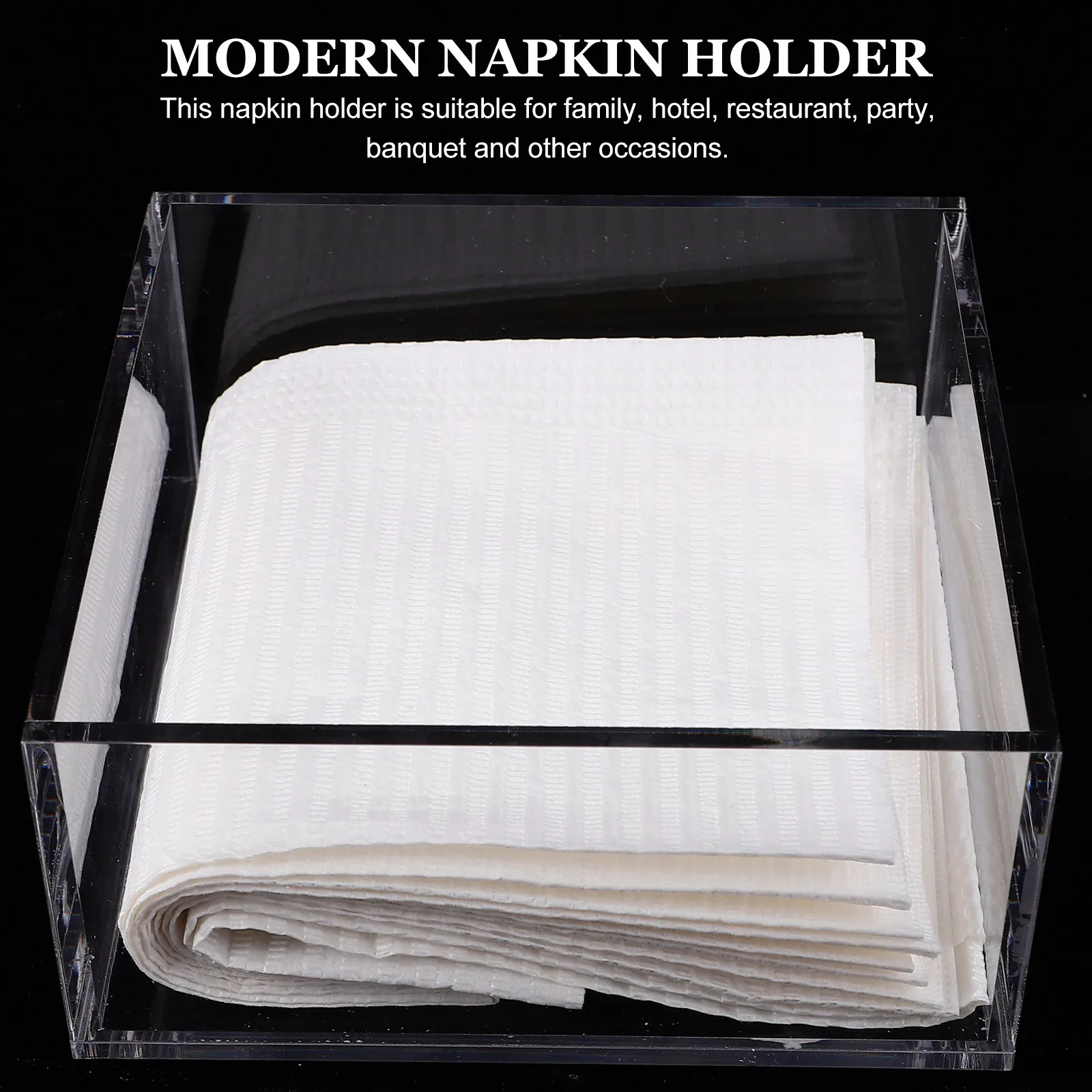 

Квадратный акриловый держатель для салфеток, прозрачная современная коробка для салфеток для обеденного стола, диспенсер для бумажных салфеток, декоративный органайзер