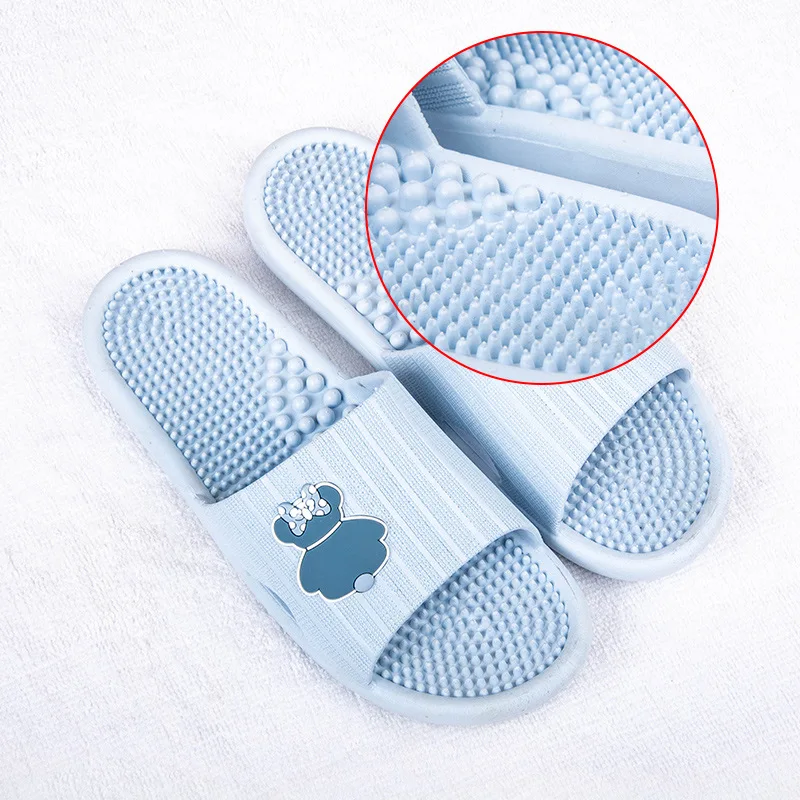 Indoor Foot Massage Slippers for Men Wear-resistant Anti Skid Bathroom Slippers Soft Elastic Comfortable Home Couple Sandals