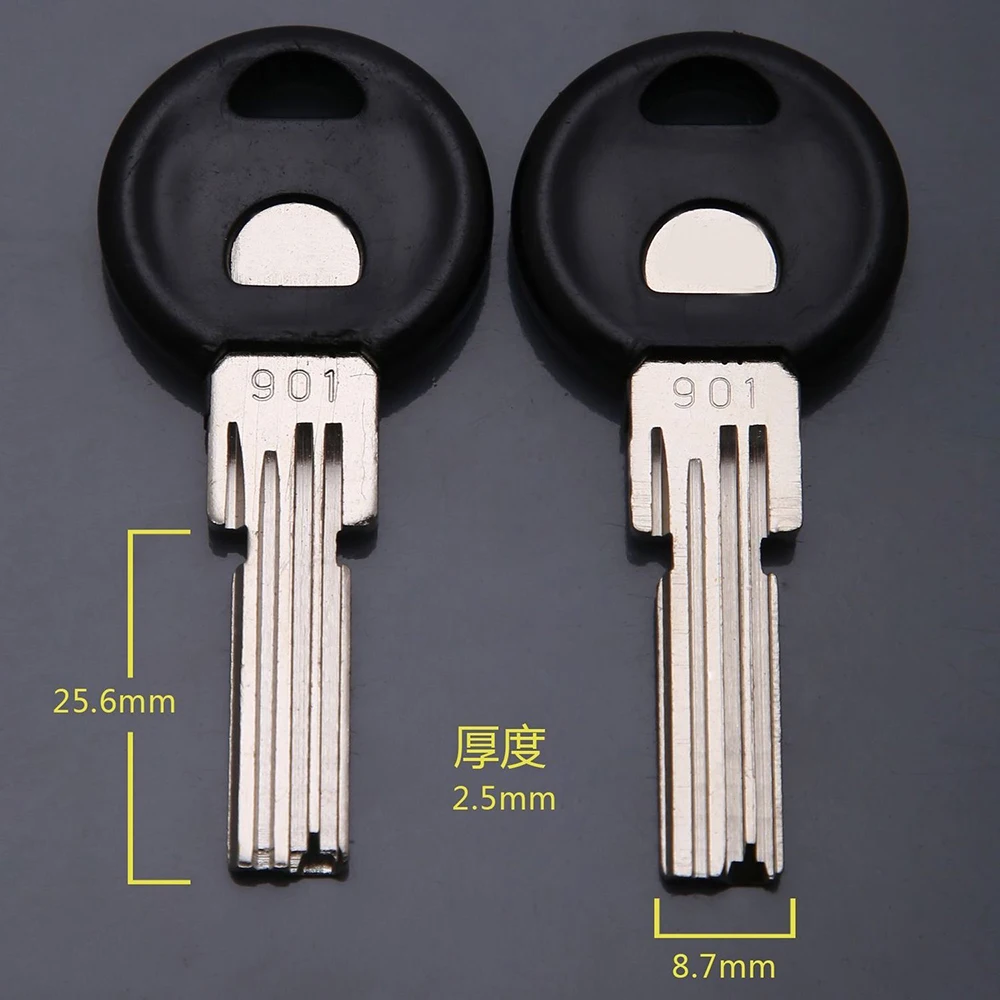 10pcs New collated version 2.7901 key blank adhesive large handle KC901 key blank for 901 security door lock keys