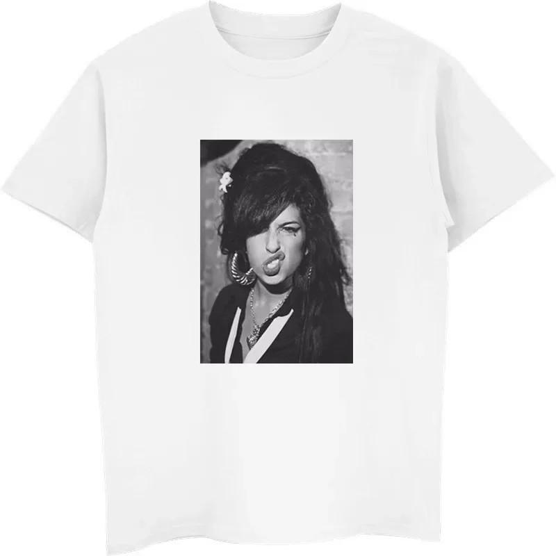 Hot Sale Amy Winehouse Legardary T-Shirt Print Tees Men Cotton Short Sleeve T Shirt Casual Hip Hop Tops Harajuku Streetwear 2024