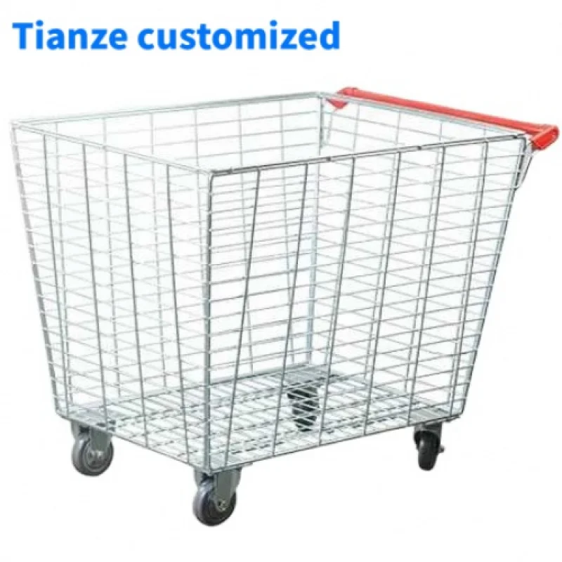 (customized)Wire Mesh Cage Wheeled Trolley Shopping Car Sort Goods Trolley Supermarket Hand Trolley Dimensional Custom Metal 1pc