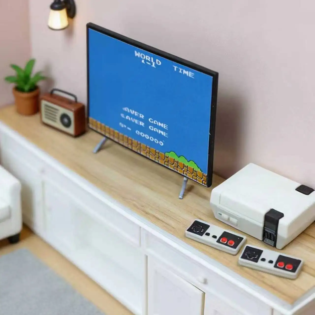 Consola de juegos en miniatura 1:12, combinación de escenas en miniatura, casa de muñecas para juguetes de rol, accesorios de escena, 4 unidades/1 juego