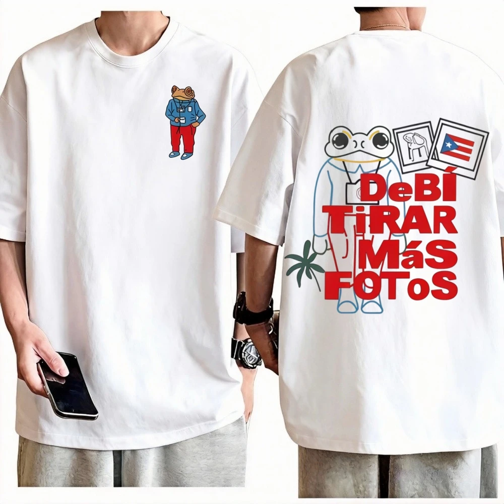Bad Bunny Rapper T-Shirt Debi Tirar Mas Fotos DTMF T-Shirt Herren Damen Casual Fashion Hip Hop Übergroßes T-Shirt Streetwear