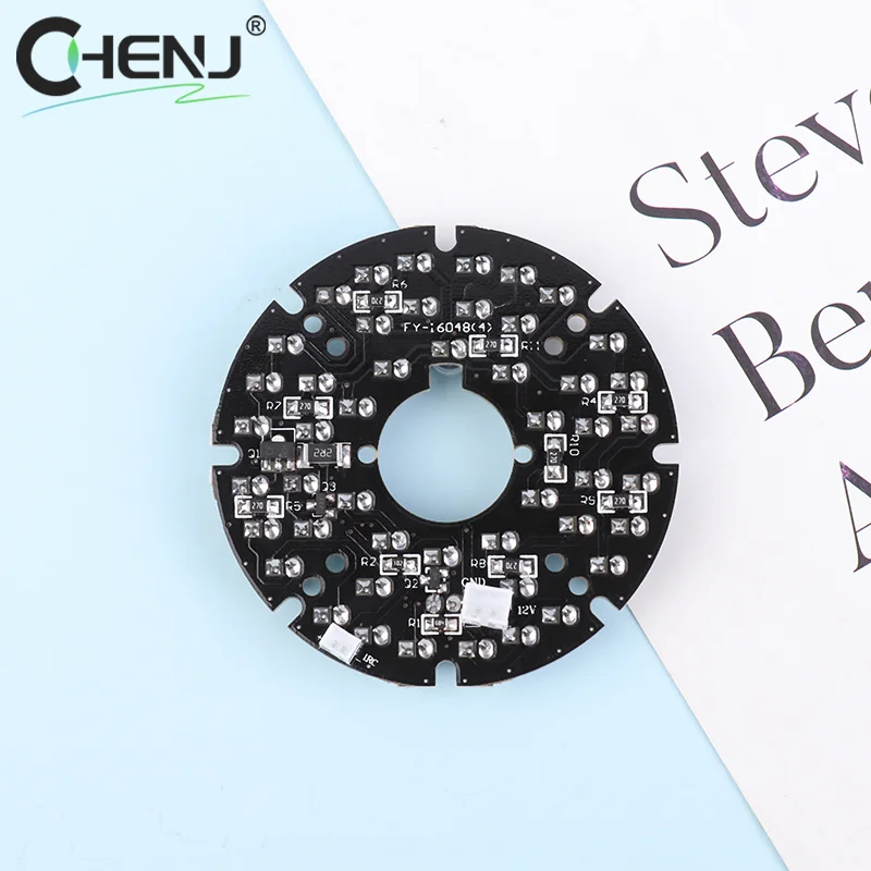 48pcs-LED 850NM Illuminatore IR Scheda a infrarossi Lampada per visione notturna per 50 CCTV Telecamera di sorveglianza Diametro alloggiamento 60MM