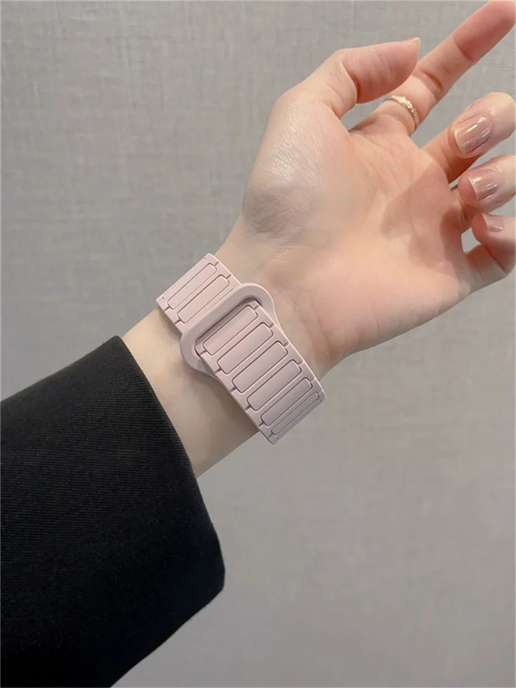 Ремешок Магнитный в Корейском стиле ярких цветов для Apple Watch Band Ultra2 49 мм 45 44 41 42 40, браслет Correa для Iwatch Series 9 8 SE 7 6