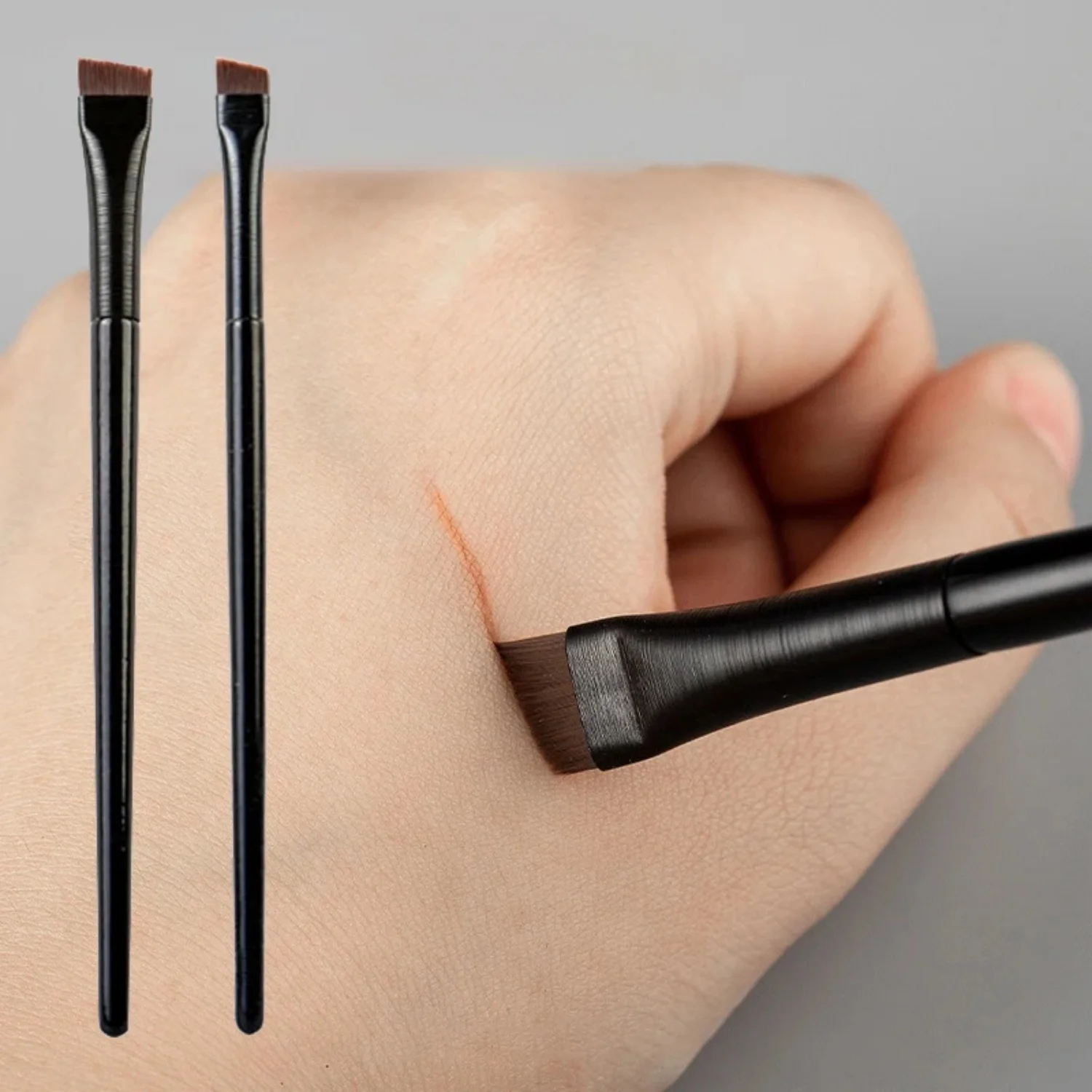 Pennello per sopracciglia pennello per ombretto ultrasottile 2 set per correttore contorno sopracciglio Eyeliner pennello per trucco multiuso