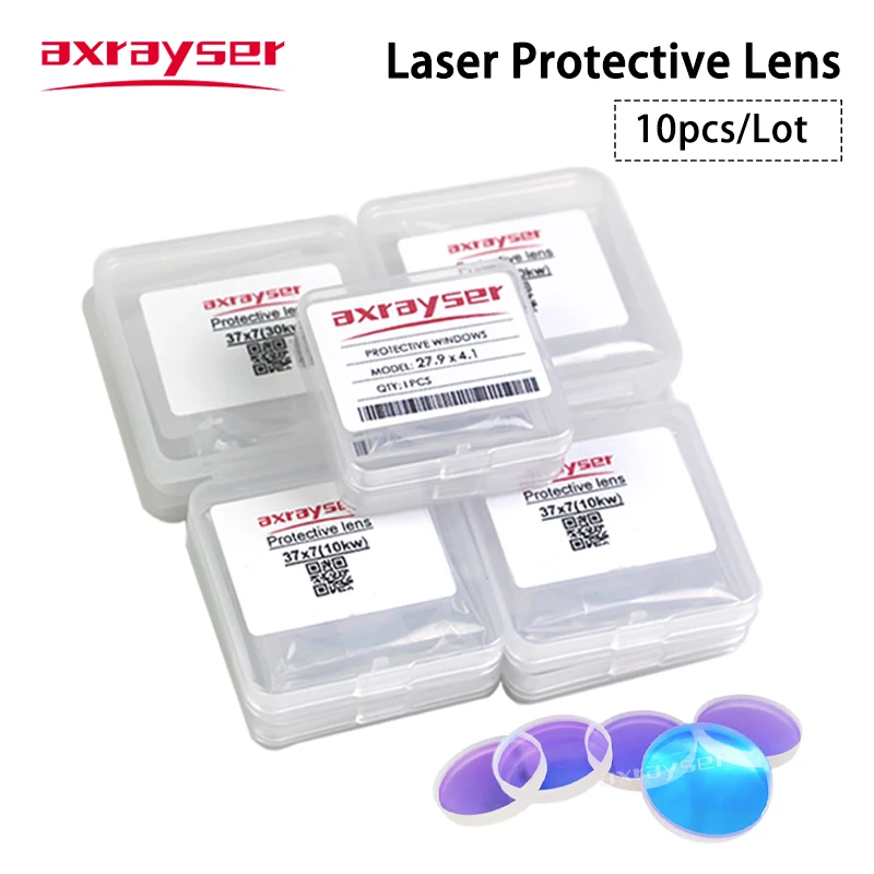 

10PCS Laser Lens Protective Windows 37x7 27.9x4.1 for Raytools Precitec WSX Fiber Powerful Cutting Machine Head Part Tool 1064nm