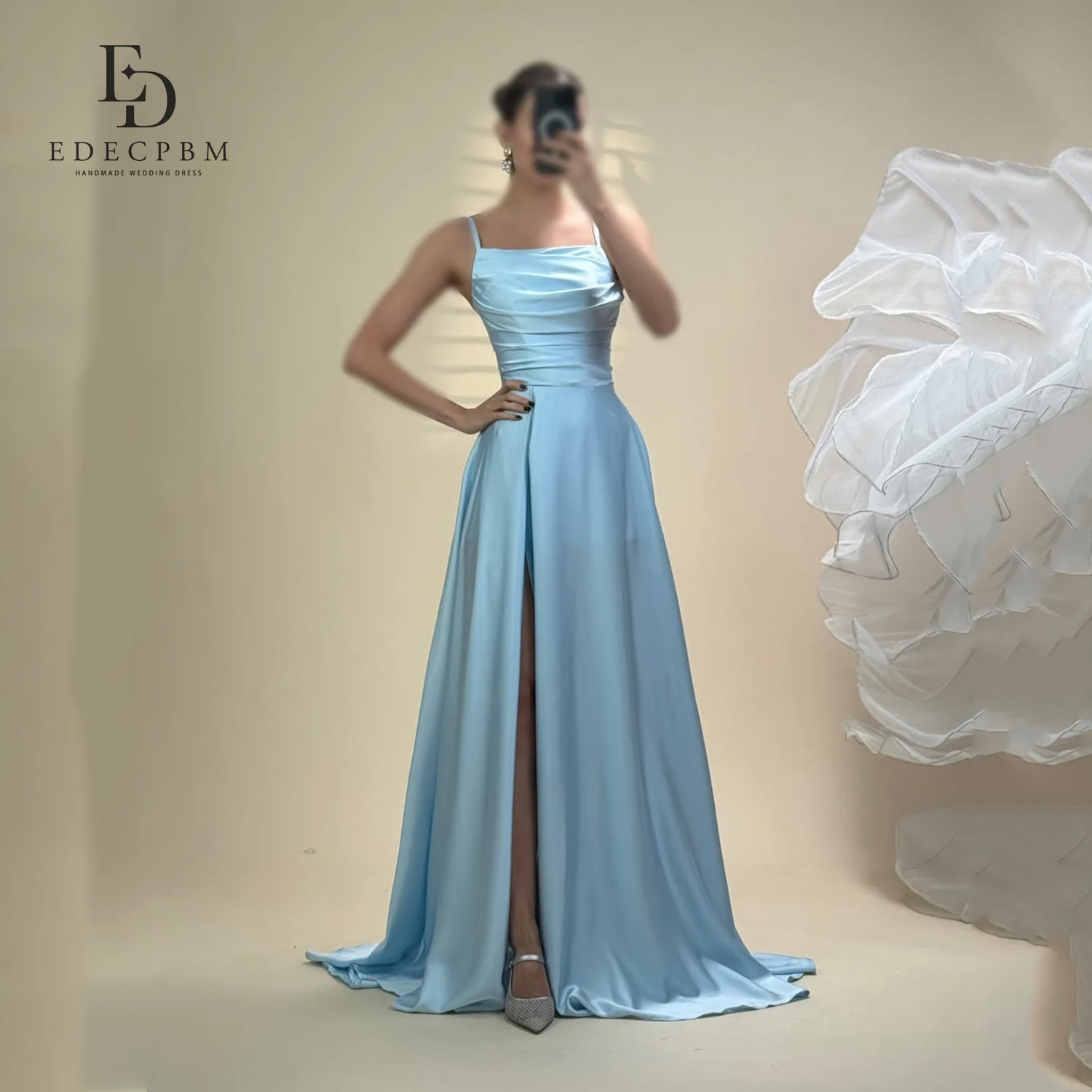 

EDECPBM Vestidos De Festa Женское вечернее платье فساتين سهرة Элегантные вечерние платья 2025 Атласная женская гала-трапеция для выпускного вечера по индивидуальному заказу