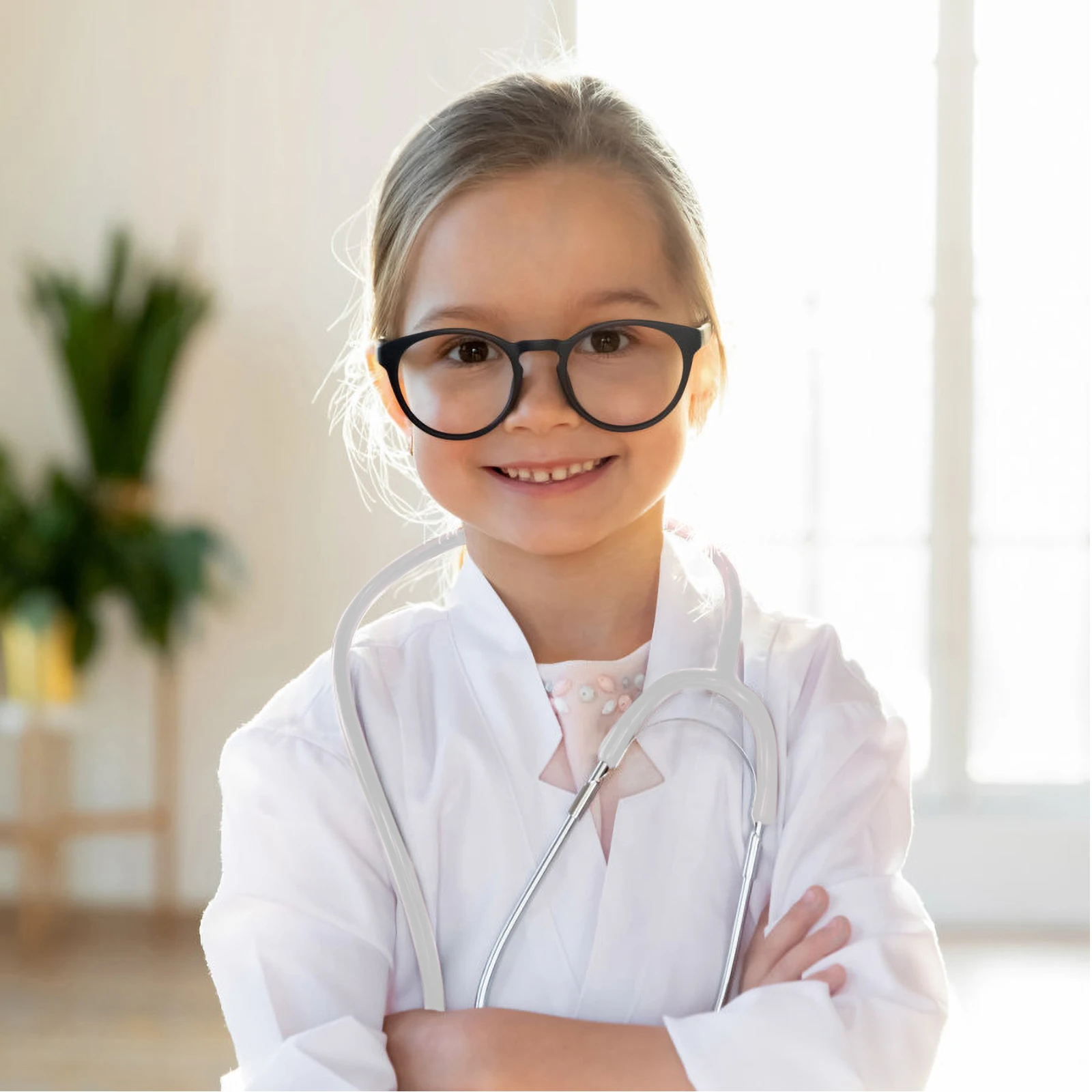

1pc Simulation Stethoscope White Nurse Stethoscope Toy Kids Nurse Doctor Role Play Game Accessories Children Pretend Medical Box
