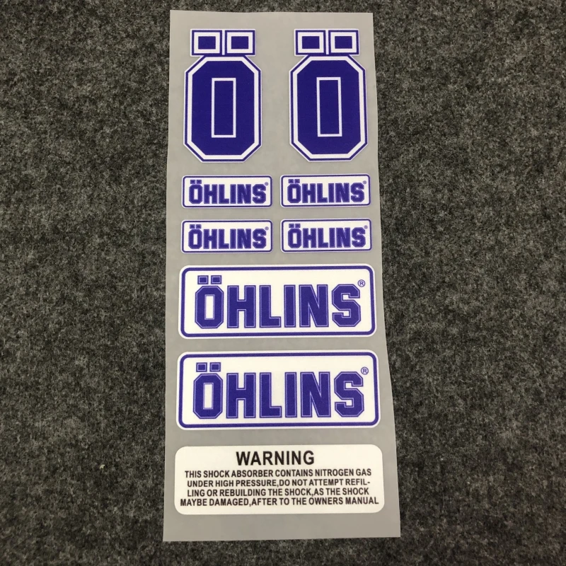 Motorcycle shock absorber sun protection and waterproof decorative stickers, shock absorber Ohlins reflective sticker logo view 4