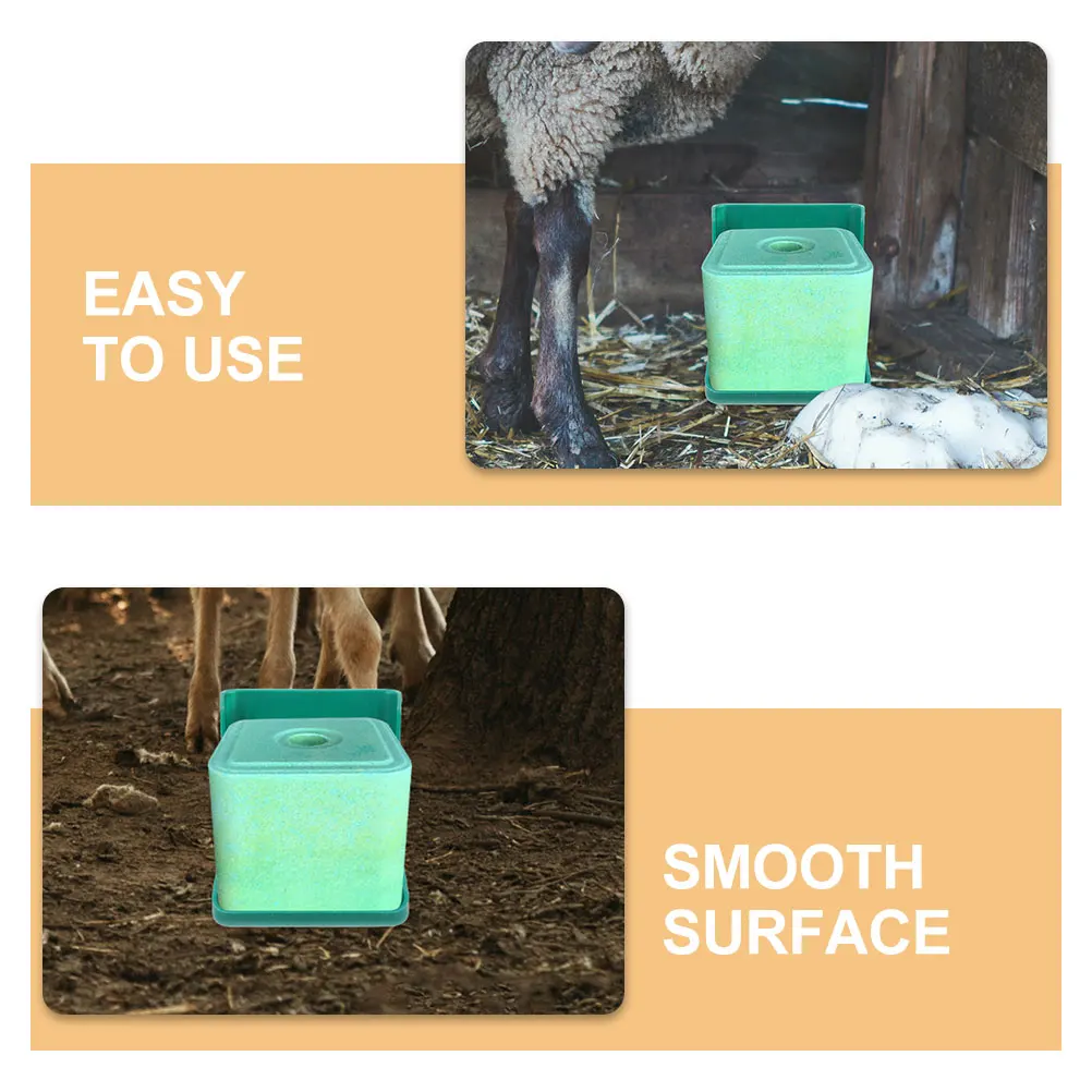

2pcs Salt Brick Box for Cows Sheep Cattle Mineral Feeder Holder Durable PP Thickened Licking Box Livestock Feed Rack Reusable