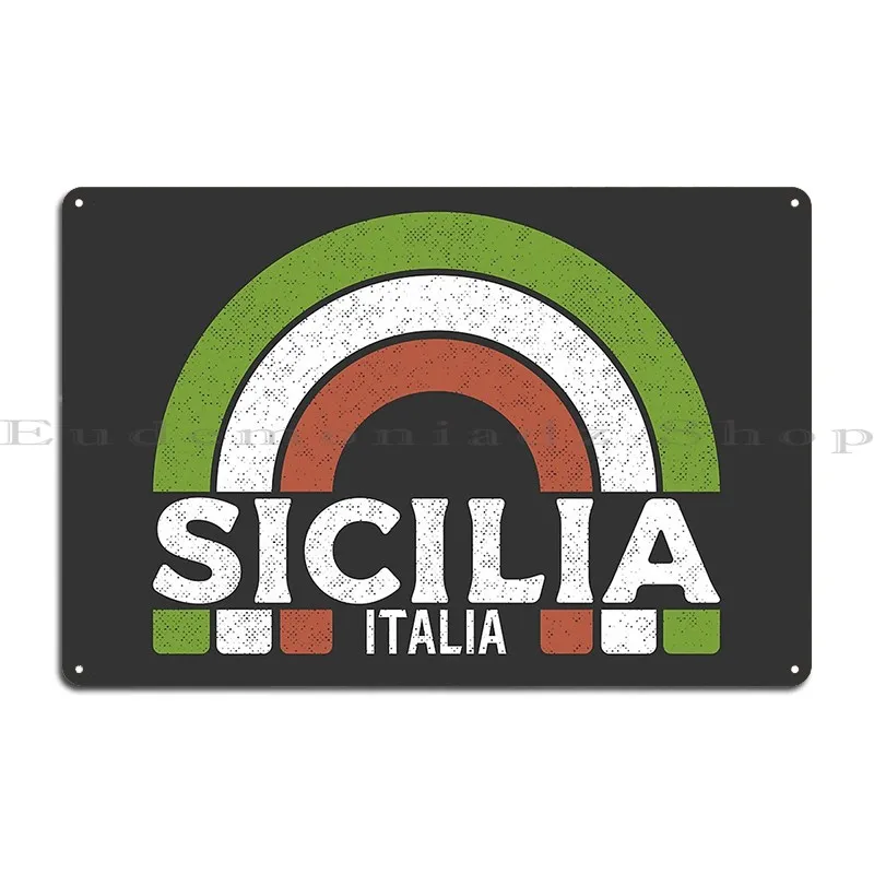 Sicilia Italy Metal Plaque Customized Bar Create Custom Living Room Tin Sign Poster