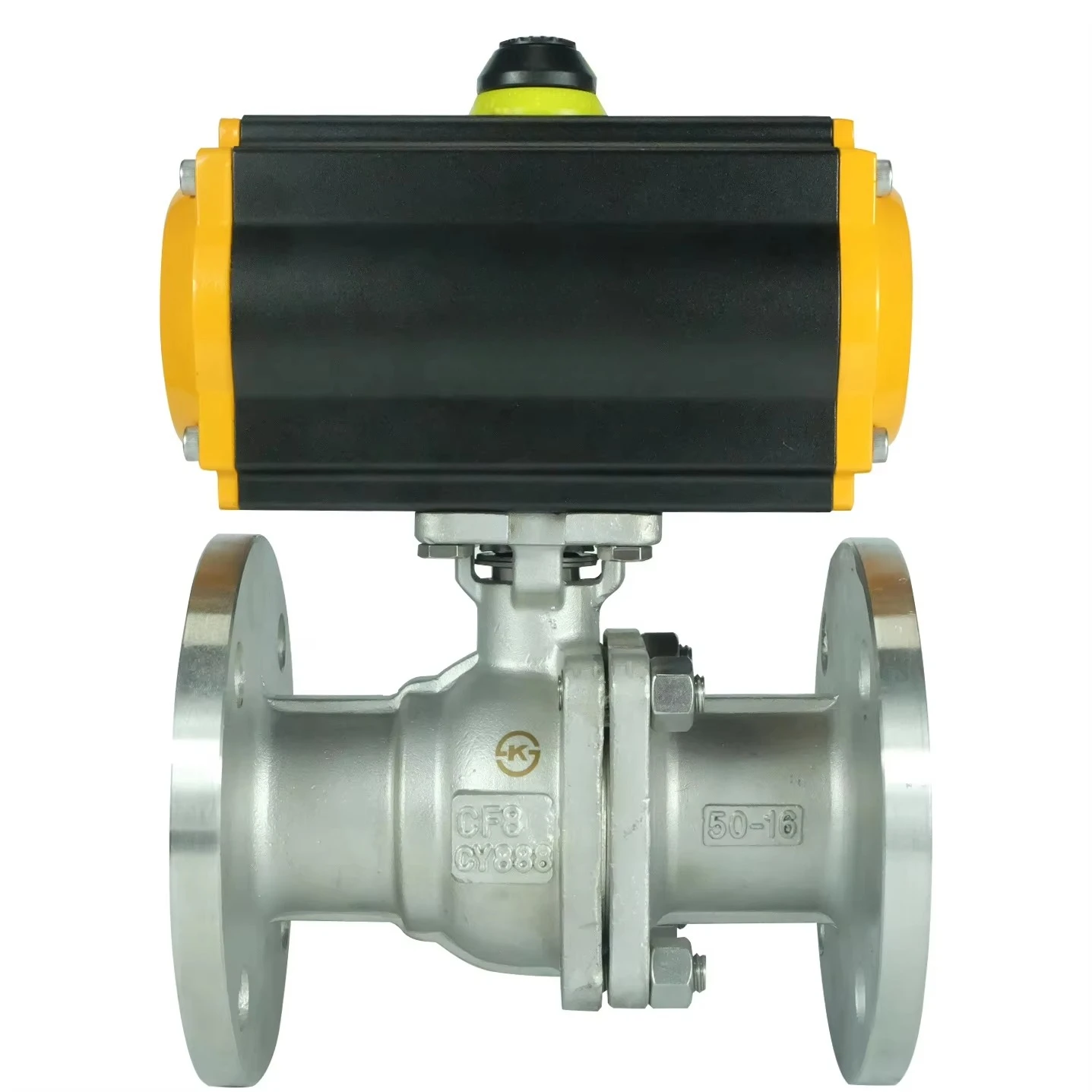 

SS304 Pneumatic Flange Ball Valve Stainless Steel 304 AT/GT Single Acting Pneumatic Actuator Flanged Ball Valve