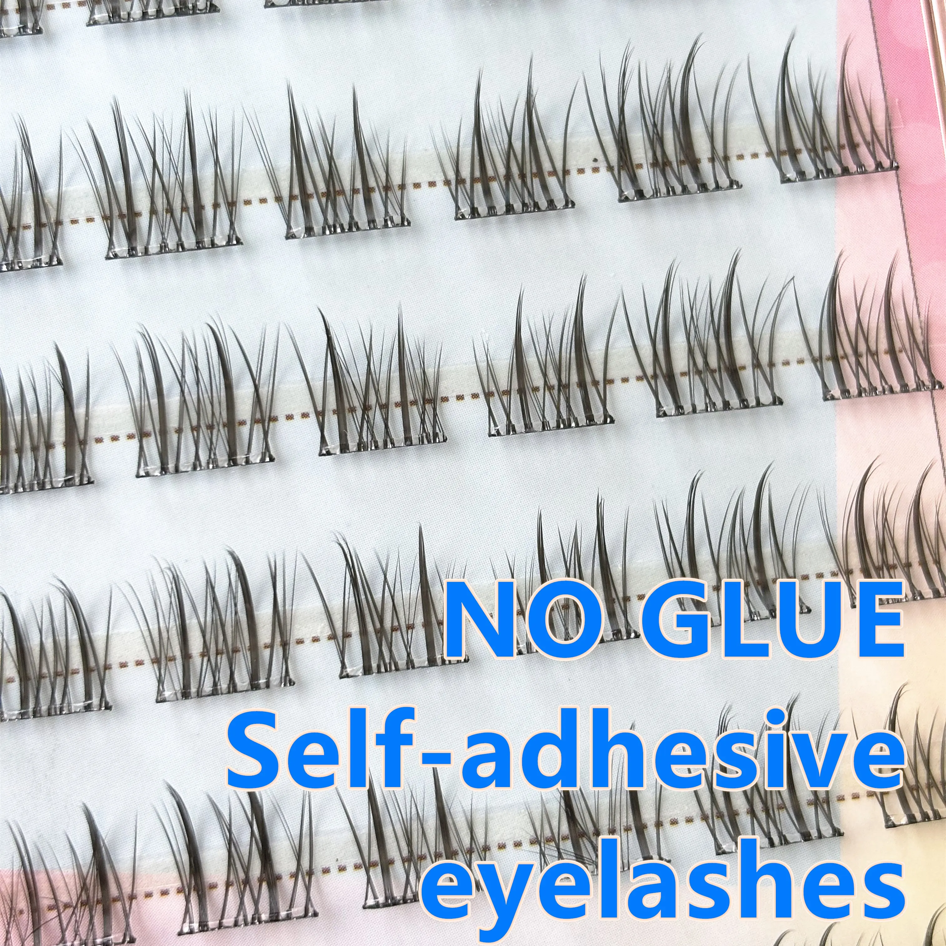 Self-adhesive Eyeslash Extension Personal Professional Makeup Individual Cluster Grafting Fake EyeLash Japanese Non adhesive