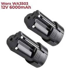 WA3503 6000mAh 12V Battery Replacement for Worx WA3503 WA3504 WA3505 Cordless Power Tool Battery