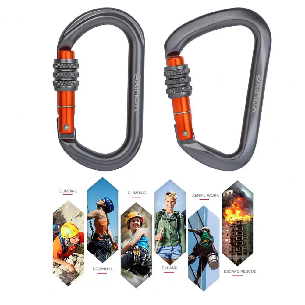 Climbing Carabiner Smooth Surface 7075 Aviation Aluminum Climbing Locking Carabiner High Hardness Climbing Carabiner