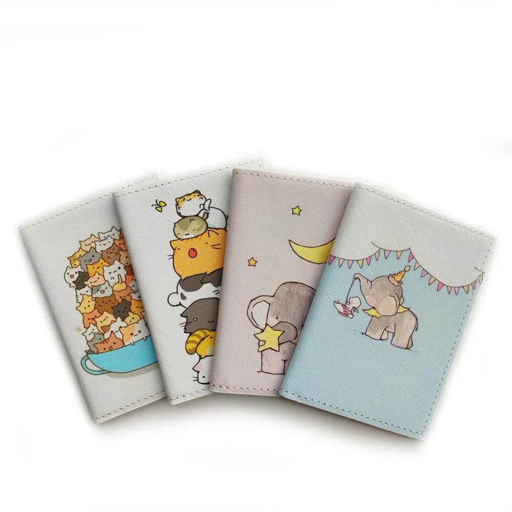 Cute Animal Design Passport Cover  Multifunction Credit Card Organizer Case  Travel PU Leather Passport Holder