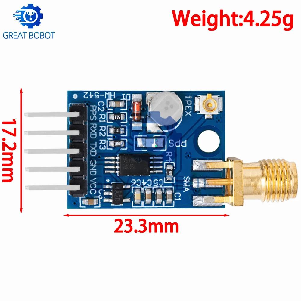 Neo-6M/Neo-7M/Neo-M8N Mini GPS Module – Double-Sided, for Arduino Microcontroller (MCU/SCM) Development Boards