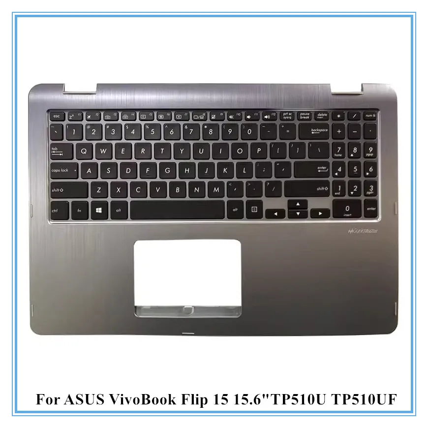 

Новая оригинальная верхняя крышка упора для рук ноутбука с американской клавиатурой для ASUS VivoBook Flip 15,6 дюйма TP510U TP510UF