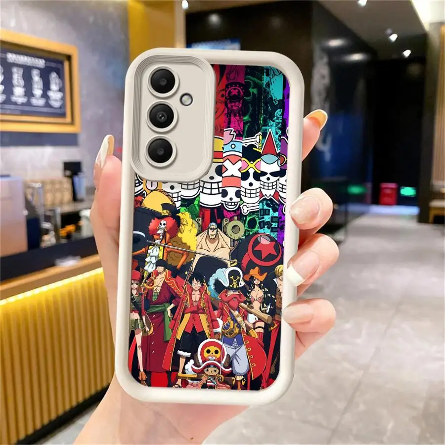 كارتون قطعة واحدة لوفي زورو حافظة لهاتف سامسونج جالاكسي A25 A54 A06 A52 A15 A55 A72 A71 A53 A35 A73 A51 غطاء ناعم