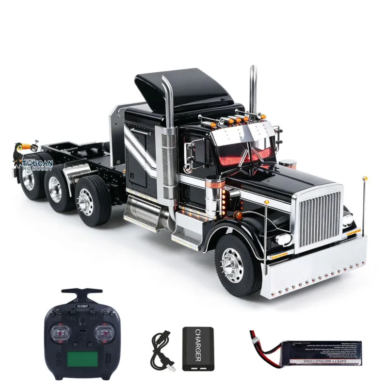 56344 RC Tractor 8X6 1/14 Truck Grand Hauler Metal Chassis 3-Speed Liftable Axle Differential Lock Light Sound Smoke Car TOUCAN
