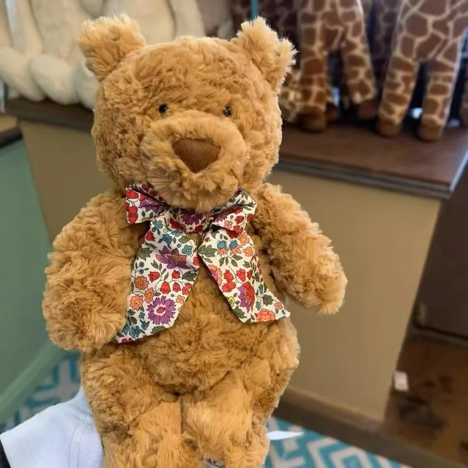 Barcelona Floral Bear Plush Toy Jelly Doll Cute Hug Gift for Girls Stuffed Animal Cloth Doll Movie TV Inspired Collectible