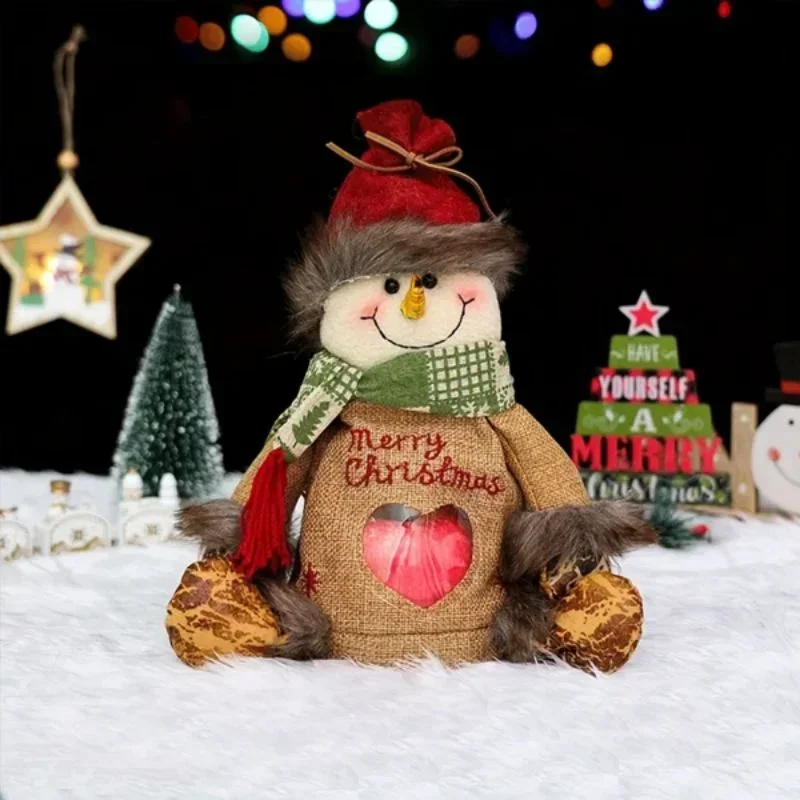 

Christmas Candy Gift Bag Santa Claus Elk Snowman Doll Tote Bag Christmas Decoration 2025 Happy New Year Children's Gift Navidad