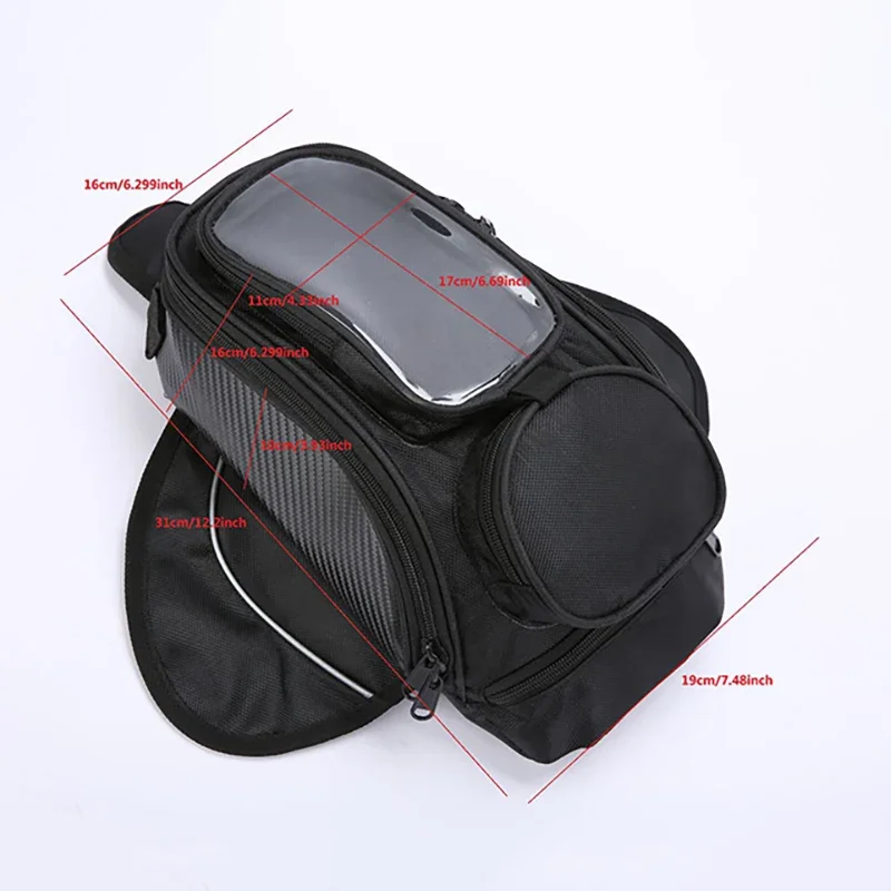 Motorcycle Tank Bag, Water Resistant with Super Strong Magnetic Multifunctional Fuel Tank Bag