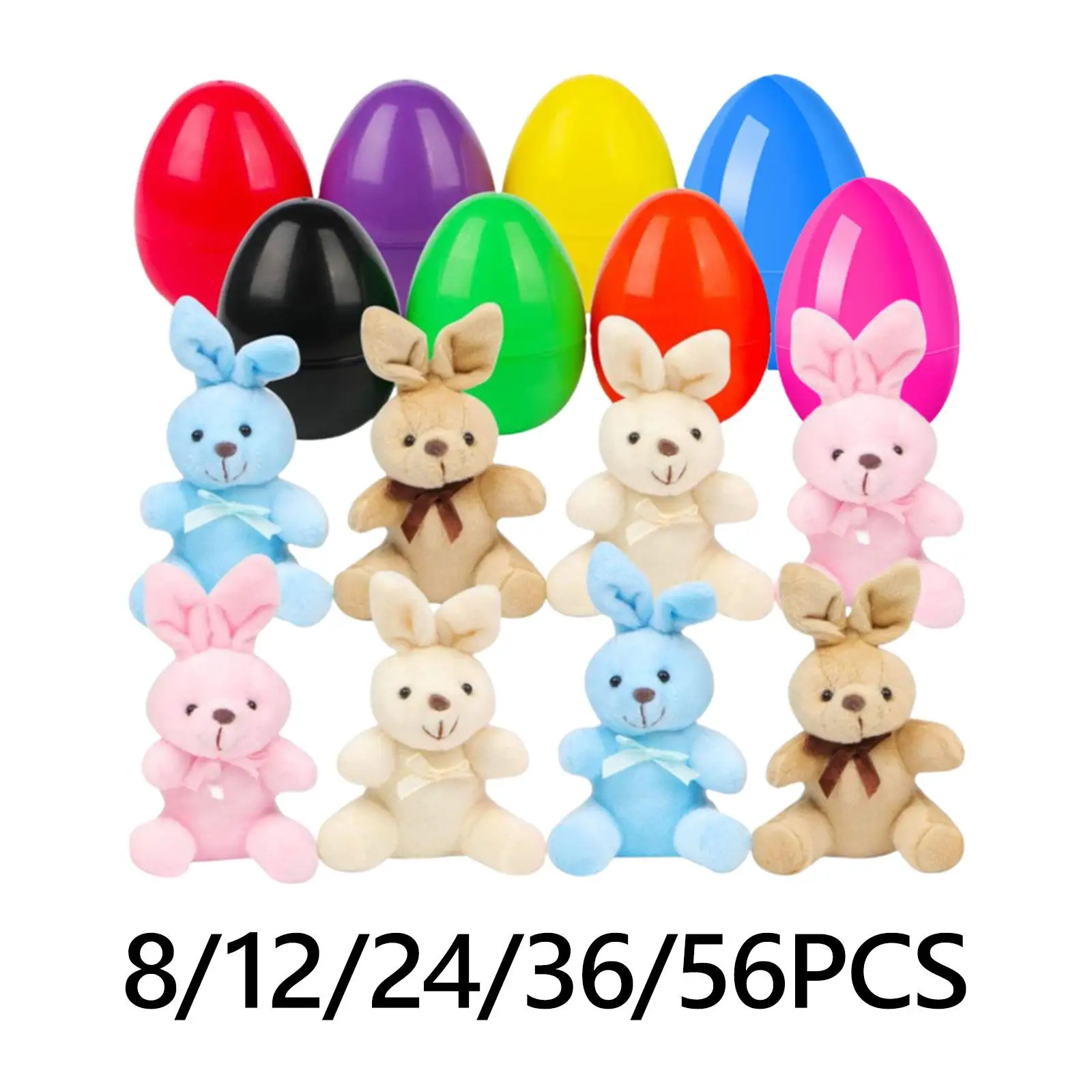 Easter Egg and Plush Bunny Toy Set Decorative Collectibles Easter Decoration