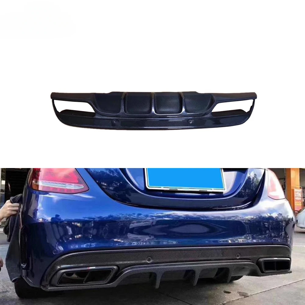 Carbon Fiber Rear Diffuser for Mercedes-Benz C200 C250 C300 C400 C43 C63 AMG S Sedan 2015-2019