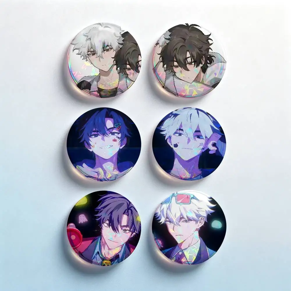 L-Link Click 2 Pieces Badge Set Icons Badges Creative Meme Figure Round Tinplate Brooch Bag Clothes Accessories