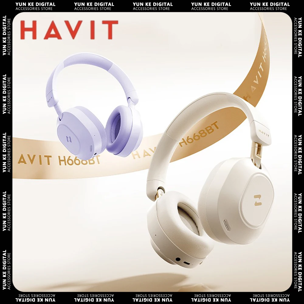 Havit H668BT Wireless Headphone Hybrid Active Noise Cancelling 360 Spatial Sound Effects Low Latency Custom Sport Gaming Headset