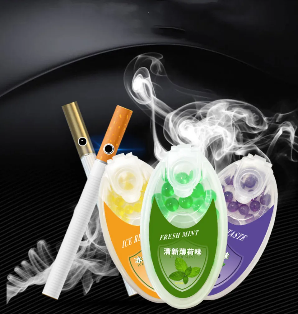 100pcs Mixed Fruit Flavor Menthol Capsule Mint Burst Beads Cigarette Explosion Pops Cigarette Filter Brush Ball Smoking Tools