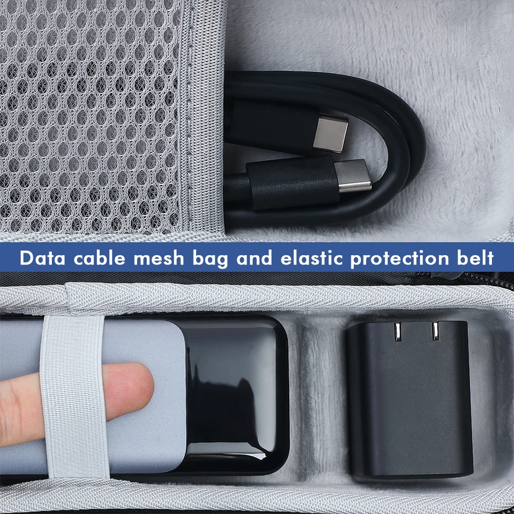 EVA Carrying Case Shockproof Hard Travel Case with Hand Rope & Carabiner Hardshell Case for Anker Prime 27650mAh Power Bank 250W