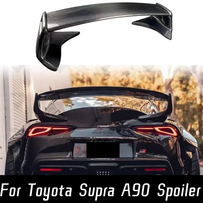 

For 2019-2023 Toyota Supra A90 Real Carbon Fiber Rear Roof Spoiler Wings Trunk Lip Boot Cover Tuning Exterior Accessories