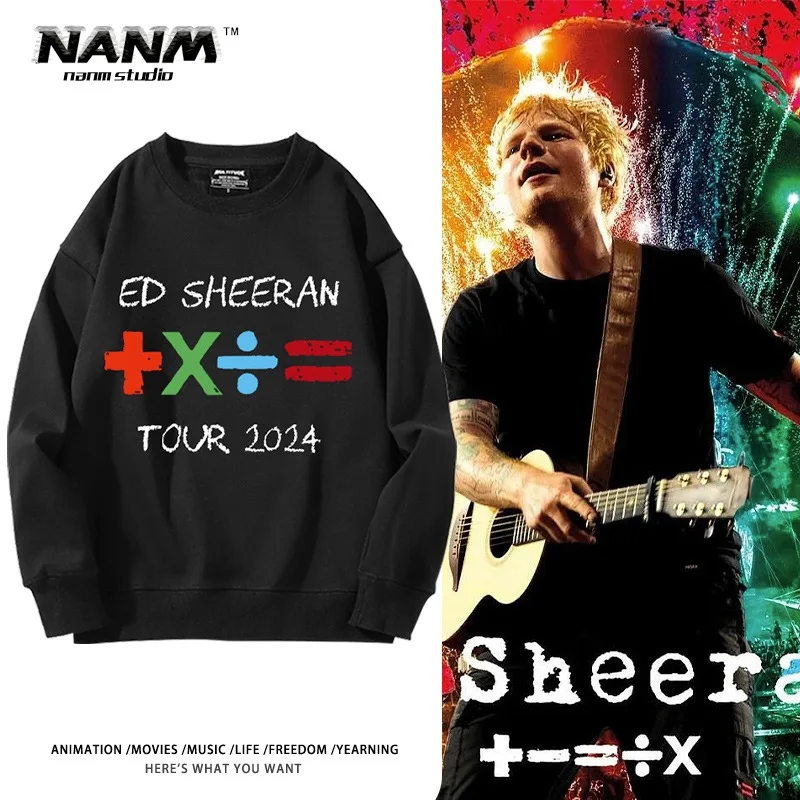 Ed Sheeran Yellow Boss Crew Neck Sweater Men's Autumn and Winter American High Street Oversize on Clothes Trend