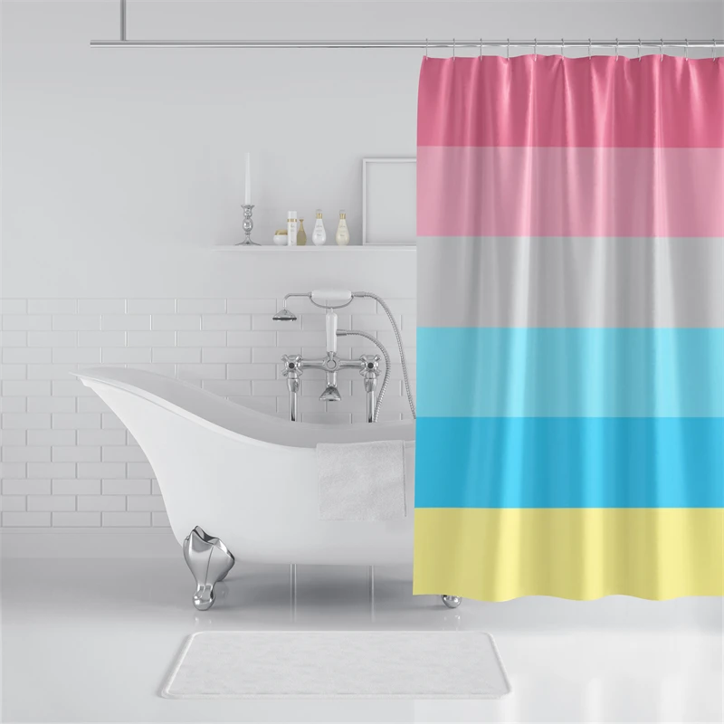 Aertemisi Genderflux Pride Flag Genderfluid Genderqueer Shower Curtain Set with Grommets and Hooks for Bathroom Decor