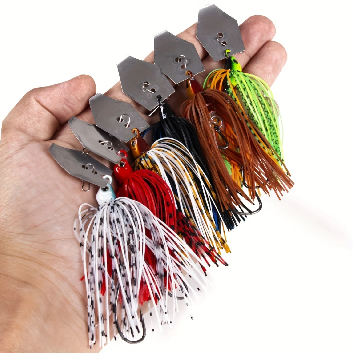 

6pcs Freshwater Fishing Lure Set, Skirt Tail Jig Lure with Blade for Boat and Shore Fishing - Premium Angling Equipment for Big