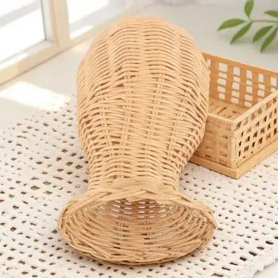 

Rattan Hat Stand 9 Head Size Mannequin Hat Stand For Closet for Hats Wigs Caps Shop Decor Closet ganization