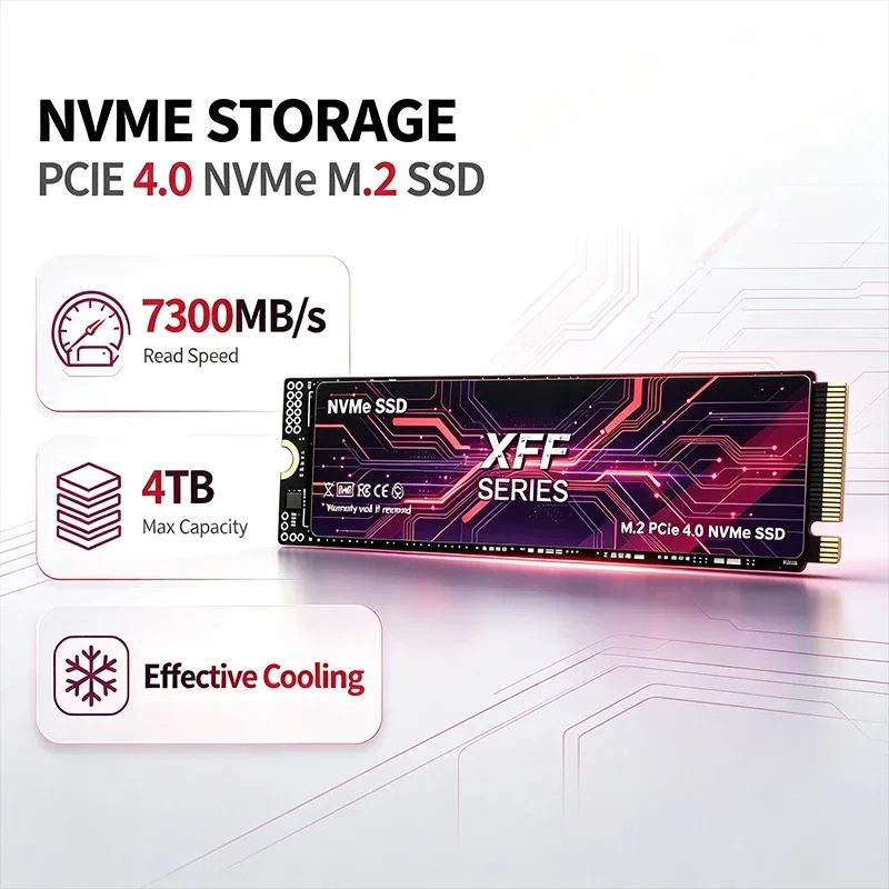 XFF M2 NVMe PCIe Gen4 Embedded Solid State Drive 2026 New 500GB 1TB 2TB 4TB High Speed SSD for Gaming PC Office Notebook System