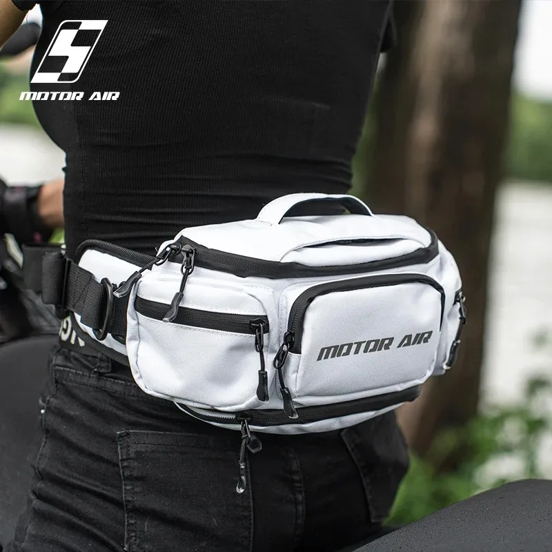 Motorcycle Waist Bag Waterproof Chest Pack Riding Gear Storage Bag Outdoor Cycling Crossbody Bag with Rain Cover